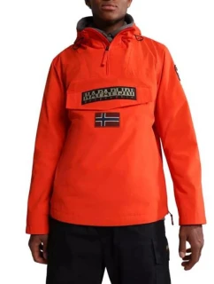 Napapijri RAINFOREST M SUM 3 pánská bunda do deště s nastavitelnou kapucí nepromokavá červená (NP0A4G7DR05)