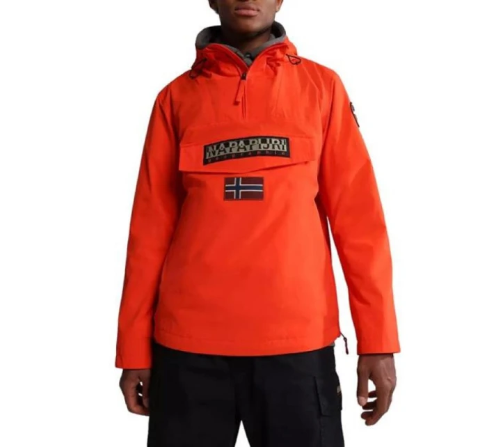 Napapijri RAINFOREST M SUM 3 pánská bunda do deště s nastavitelnou kapucí nepromokavá červená (NP0A4G7DR05)