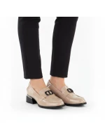 Dámská obuv s ozdobným podpatkem béžová model 22015133 - VINCEZA
