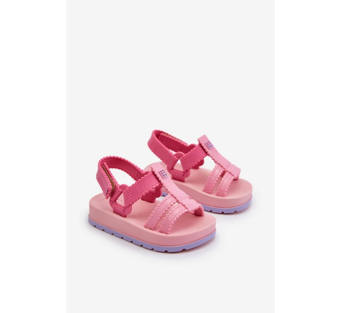 Dětské sandálky Na suchý zip  Růžové model 21661998 - Zaxy