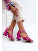 Dámské kožené sandály na podpatku model 21662564 - Maciejka