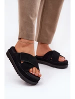 Dámské sandály na platformě s proplétanými pásky černé Rinasara