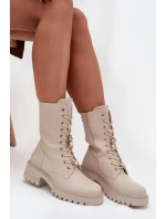 Dámské workery s přezkami Medvídek Srdce Béžové model 21744660 - Boto