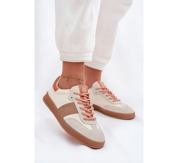 Kožené semišové dámské tenisky Big Star model 22042808 béžové - Big Star Shoes