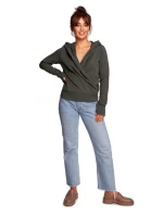 Zavinovací svetr s kapucí model 21787047 černý - BeWear