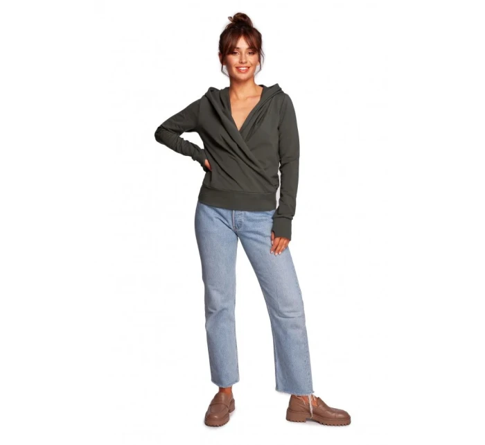 Zavinovací svetr s kapucí model 21787047 černý - BeWear