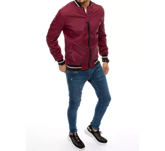 Vínová pánská přechodná bunda FashionStreet TX3681