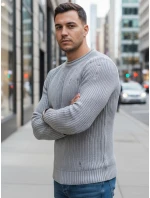 Pánský světle šedý svetr Dstreet model 21966892 - FashionStreet Pánský světle šedý svetr Dstreet model 21966892 - FashionStreet