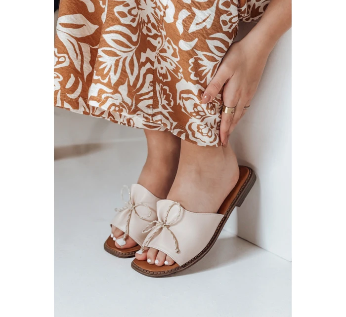 Dámské žabky s mašlí KISSBOW beige FashionStreet ZY0754