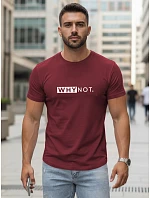 Pánské klasické streetwearové tričko s potiskem vínové FashionStreet NX5122R Pánské klasické streetwearové tričko s potiskem vínové FashionStreet NX5122R
