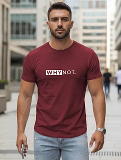 Pánské klasické streetwearové tričko s potiskem vínové FashionStreet NX5122R