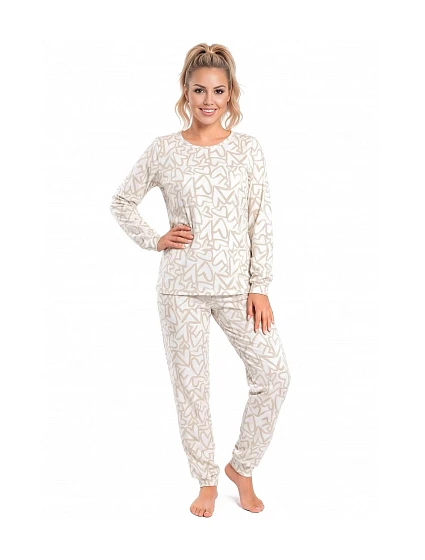 Pyžamo Donna Adore Long Ecru, dlouhé rukávy, velikosti S–2XL Pyžamo Donna Adore Long Ecru, dlouhé rukávy, velikosti S–2XL