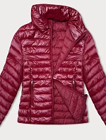 Dámská prošívaná bunda se stojáčkem tmavě červená (16M9108-06)