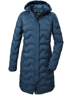 Dámská zimní bunda Killtec KOW 9 prošívaná bunda s kapucí dlouhá nepromokavá modrá (41806/744)