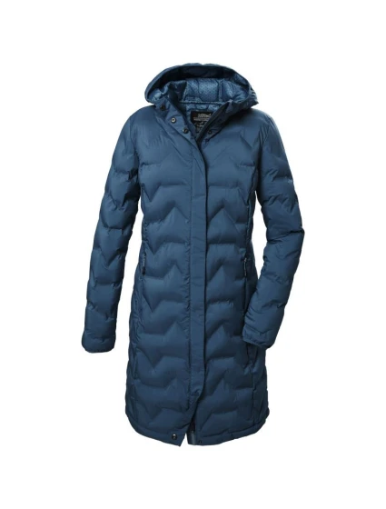 Dámská zimní bunda Killtec KOW 9 prošívaná bunda s kapucí dlouhá nepromokavá modrá (41806/744)