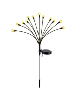 SOLÁRNÍ LAMPA TANČÍCÍ VE VĚTRU BÍLÉ KOULE 12 LED 72CM TEPLÁ BÍLÁ