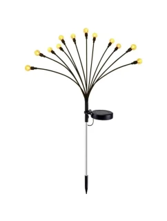 SOLÁRNÍ LAMPA TANČÍCÍ VE VĚTRU BÍLÉ KOULE 12 LED 72CM TEPLÁ BÍLÁ