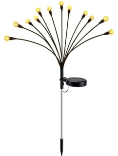 SOLÁRNÍ LAMPA TANČÍCÍ VE VĚTRU BÍLÉ KOULE 12 LED 72CM TEPLÁ BÍLÁ