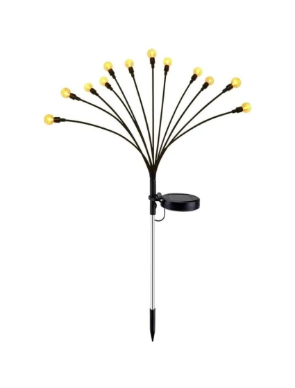 SOLÁRNÍ LAMPA TANČÍCÍ VE VĚTRU BÍLÉ KOULE 12 LED 72CM TEPLÁ BÍLÁ