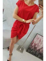 Šaty s obálkou dole červené