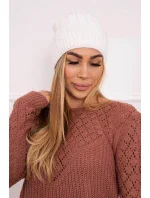 Fleecová čepice Anna model 18750149 bílá - K-Fashion Fleecová čepice Anna model 18750149 bílá - K-Fashion