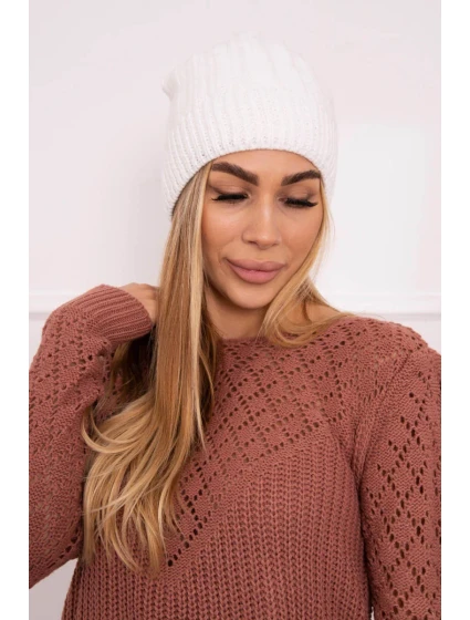 Fleecová čepice Anna model 18750149 bílá - K-Fashion Fleecová čepice Anna model 18750149 bílá - K-Fashion
