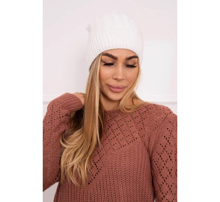 Fleecová čepice Anna model 18750149 bílá - K-Fashion Fleecová čepice Anna model 18750149 bílá - K-Fashion