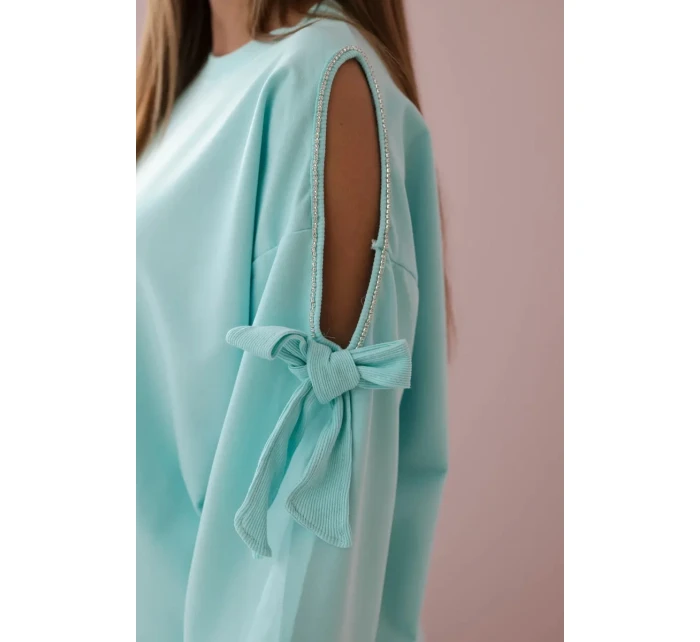 Sada mikiny s mašlí na rukávech a model 19747416 mincovna - K-Fashion