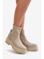 Dámské boty na z přírodní kůže béžové model 21673000 - Zazoo