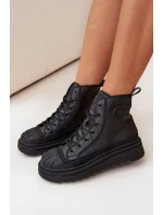 Vysoké Dámské Tenisky Zateplené Big Star OO274A355 Černé Vysoké Dámské Tenisky Zateplené Big Star OO274A355 Černé