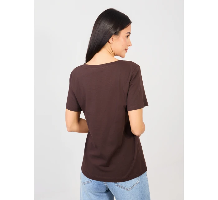 T shirt RV TS model 21889030 ciemny brązowy - FPrice T shirt RV TS model 21889030 ciemny brązowy - FPrice