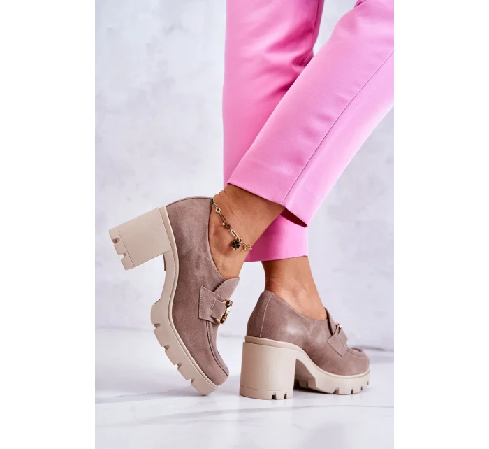 Elegantní boty se zlatým zdobením béžová Harmell Elegantní boty se zlatým zdobením béžová Harmell