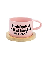 PŘÁLA BYCH SI MÍT UŽ KONEČNĚ KLID! - růžový hrníček makronka 200 ml PŘÁLA BYCH SI MÍT UŽ KONEČNĚ KLID! - růžový hrníček makronka 200 ml