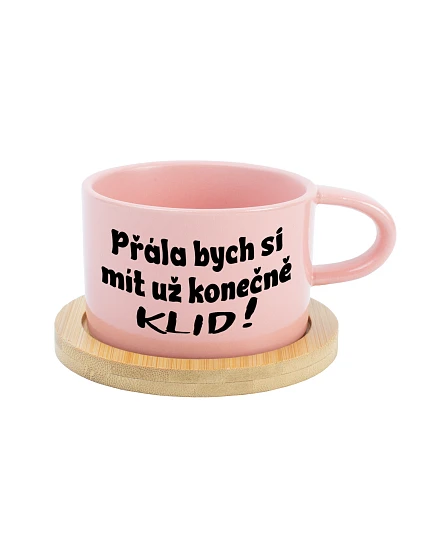 PŘÁLA BYCH SI MÍT UŽ KONEČNĚ KLID! - růžový hrníček makronka 200 ml PŘÁLA BYCH SI MÍT UŽ KONEČNĚ KLID! - růžový hrníček makronka 200 ml