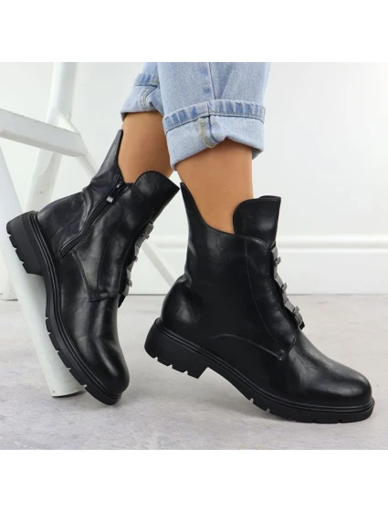 Dámská kotníková zateplená obuv W MR2501-4 JEZ454A Černá - Jezzi Dámská kotníková zateplená obuv W MR2501-4 JEZ454A Černá - Jezzi