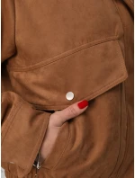 Dámská semišová velbloudí bunda typu bomber FashionStreet TY5572 Dámská semišová velbloudí bunda typu bomber FashionStreet TY5572
