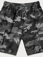 Pánské světle šedé šortky moro (8K282-2)