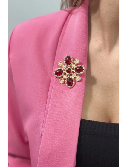 Brož model 18753467 2 červená - K-Fashion Brož model 18753467 2 červená - K-Fashion