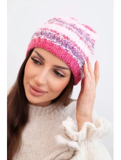 Dámská zimní vlněná čepice s ozdobnými krystalky K399 černá