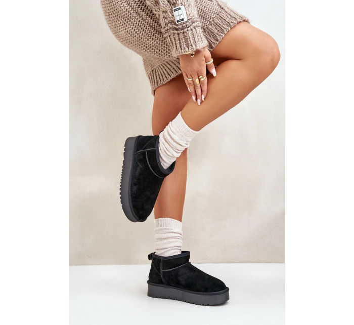 Dámské semišové sněhule na platformě černé model 21670434 - Boto Dámské semišové sněhule na platformě černé model 21670434 - Boto