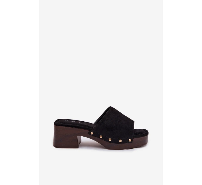 Dámské sandály na klíně s zlatými přezkami Černé Davessa