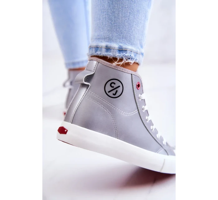 Dámské vysoké tenisky Cross Jeans JJ2R4057C šedá Dámské vysoké tenisky Cross Jeans JJ2R4057C šedá