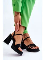 Dámské semišové sandály na platformě Černé Verda Dámské semišové sandály na platformě Černé Verda