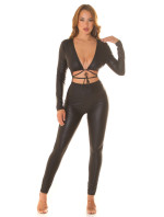 Sexy Koucla Musthave Wetlook Overall with a Cut Out