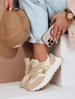 Dámské tenisky s plochou podrážkou NEWSTREET beige FashionStreet ZY0613