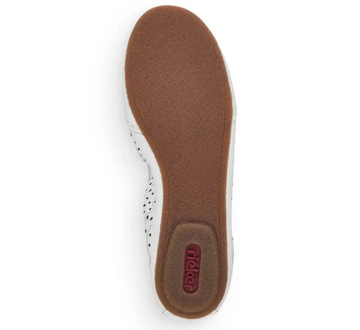 Kožená pohodlná polobotka W model 22033618 bílá - Rieker Kožená pohodlná polobotka W model 22033618 bílá - Rieker