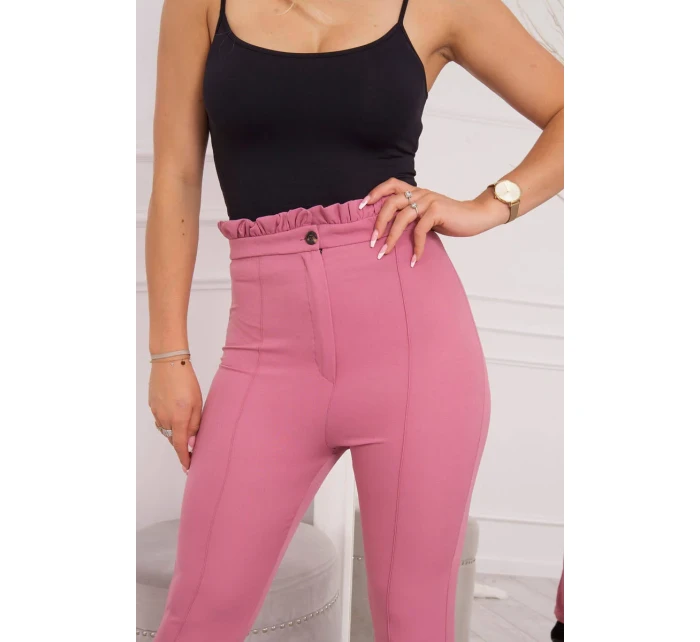 Tmavě růžové zkrácené kalhoty