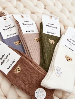 Dámské silné ponožky s model 21643650 tmavě zelené - Aura.via