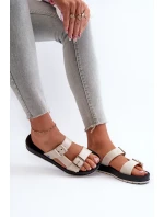 Dámské žabky na ploché podrážce model 21661882 Bežové - Zaxy