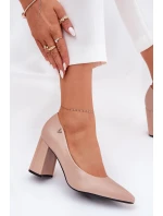 Elegantní Lodičky Na Podpatku model 21690118 Béžové - VINCEZA